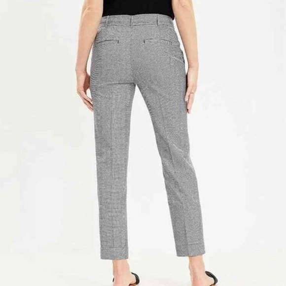Joie Pants - Joie Black White Gingham Elastic Waist Crop Stretch Pull On Business Casual Pant